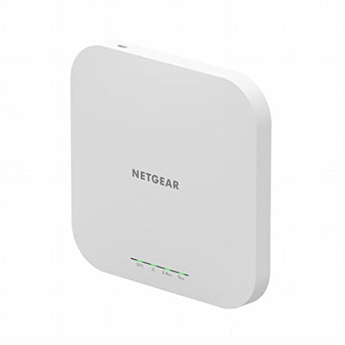 NETGEAR Wireless Access Point (WAX610) - WiFi 6 Dual-Band AX1800 Speed Up to 200 Client Devices 1 x 25G Ethernet LAN Port 80211ax Insight Remote Management PoE+ or Optional Power Adapter