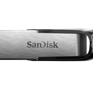 SanDisk Ultra Flair 256GB USB 30 Flash Drive Stick memory with transfer speeds up to 150MB/s Read Durable Sleek Metal Casing Silver/Black