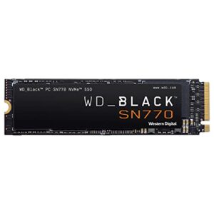 Western Digital WDBLACK SN770 250GB NVMe M2 SSD 2280 Gaming Solid State drive PCIe Gen4 High Performance Read speeds up to 4000 MB/s Black
