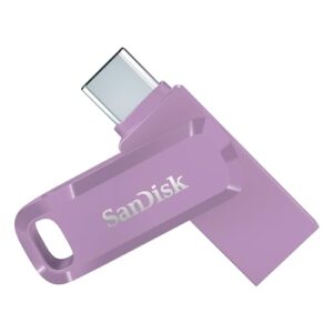 SanDisk 128GB Ultra Dual Drive Go USB C Flash memory stick for Android smartphone tablets Macs up to 400 MB/s reversible Type-C and Type-A connectors Lavender