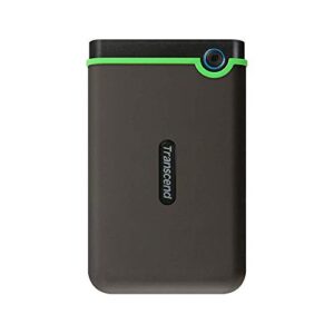 Transcend 1TB StoreJet 25M3S USB 31 Portable Hard Drive Rugged Anti-Shock Resistant Compact and Lightweight with Lightning-Fast Speeds a One Touch Backup Button (Iron Grey) TS1TSJ25M3S