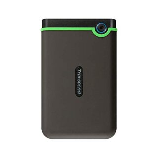 Transcend 1TB StoreJet 25M3S USB 31 Portable Hard Drive Rugged Anti-Shock Resistant Compact and Lightweight with Lightning-Fast Speeds a One Touch Backup Button (Iron Grey) TS1TSJ25M3S