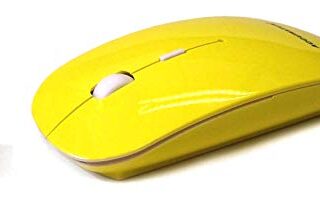 Accuratus Image RF Yellow - Wireless 24GHz Full Size Computer Mouse with Glossy Finish