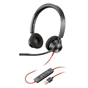 Plantronics Blackwire 3320 USB-A (Poly) Wired Dual-Ear (Stereo) Headset with Boom Mic to connect your PC and/or Mac Works Teams Zoom & more