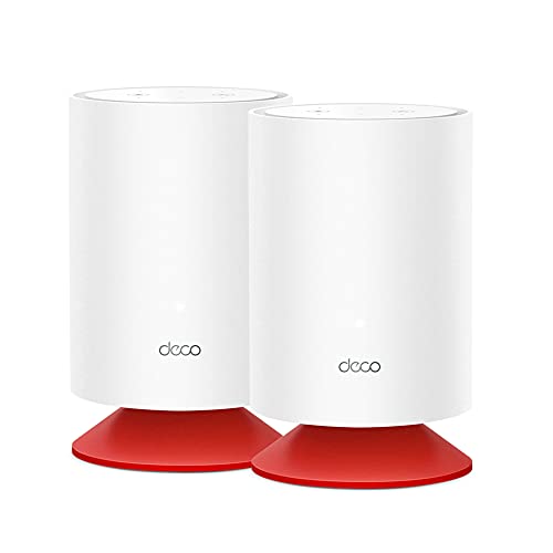 TP-Link Deco Voice X20 AX1800 Whole Home Mesh Wi-Fi 6 System with Alexa Built-In Dual-Band Gigabit Ports Coverage up to 4000 ft2 15 GHz Quad-Core CPU HomeShield Security Pack of 2