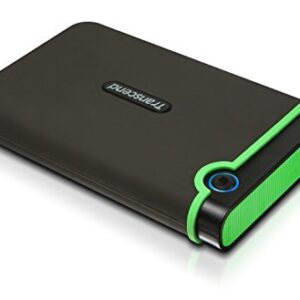 Transcend 2TB StoreJet 25M3 USB 31 Portable Hard Drive Rugged Anti-Shock Resistant Compact and Lightweight with Lightning-Fast Speeds a One Touch Backup Button (Iron Grey) TS2TSJ25M3