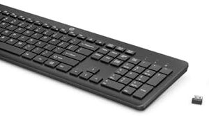 HP 230 Wireless Keyboard and Mouse Combo Set 24 GHz USB-A Nano Receiver Up to 1600 dpi 16 Months Battery Life - Black
