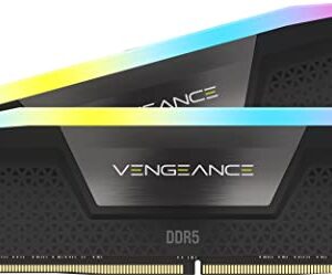 Corsair VENGEANCE RGB DDR5 RAM 32GB (2x16GB) 6000MHz CL40 Intel XMP iCUE Compatible Computer Memory - Black (CMH32GX5M2B6000C40)