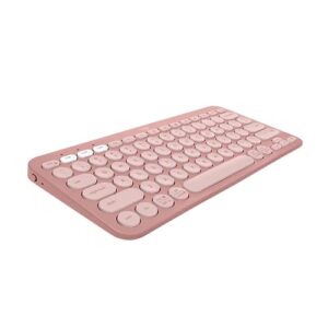 Logitech Pebble Keys 2 K380s Multi-Device Bluetooth Wireless Keyboard with Customisable ShortcutsSlim and Portable Easy-Switch for Windows/macOS/iPadOS/Android/Chrome OS QWERTY UK Layout Rose