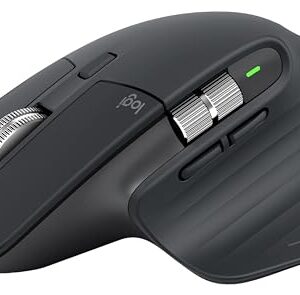 Logitech MX Master 3S - Wireless Performance Mouse with Ultra-Fast Scrolling Ergonomic 8K DPI Glass Tracking Silent Clicks USB-C Bluetooth Windows Linux Chrome Dark Gray