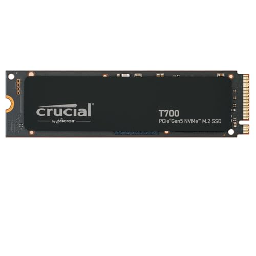 Crucial T700 1TB SSD PCIe Gen5 NVMe M2 Internal Gaming Up to 11700MB/s Microsoft DirectStorage 40 Backwards Compatible Solid State Drive - CT1000T700SSD3