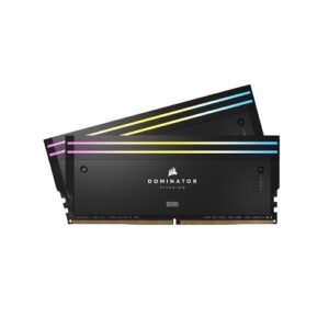 Corsair DOMINATOR TITANIUM RGB DDR5 RAM 32GB (2x16GB) 7200MHz CL34 Intel XMP iCUE Compatible Computer Memory - Black (CMP32GX5M2X7200C34)