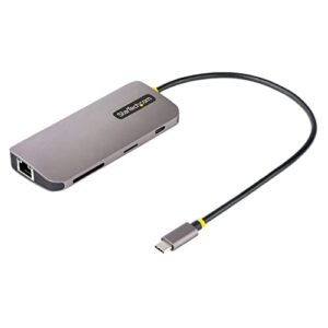 StarTechcom USB C Multiport Adapter 4K 60Hz HDMI Video 3 Pt 5Gbps USB-A Hub 100W Power Delivery Pass-Through/GbE/SD/MicroSD 12"/30cm Cable Travel Laptop Docking Station (115B-USBC-MULTIPORT)