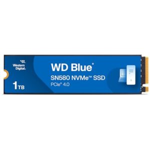 Western Digital Blue SN580 1TB SSD NVMe M2 2280 PCIe Gen3 up to 4150 MB/s read speeds nCache 40 Technology Includes Acronis True Image for
