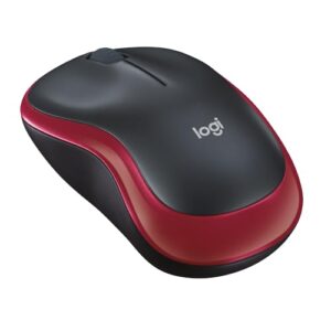 Logitech M185 Wireless Mouse 24GHz with USB Mini Receiver 12-Month Battery Life 1000 DPI Optical Tracking Ambidextrous Compatible PC Mac Laptop - Red