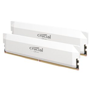 Crucial Pro DDR5 RAM 32GB Kit (2x16GB) 6000MHz CL36 Overclocking Gaming Memory Intel XMP 30 / AMD EXPO Computer (PC) White - CP2K16G60C36U5W