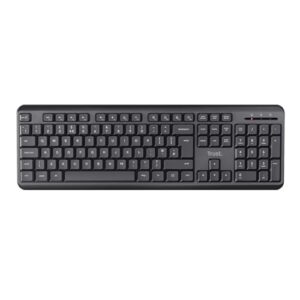 Trust Ody Silent Wireless Keyboard QWERTY UK Layout Membrane Low Profile Keys Spill-Resistant USB Receiver RF 24GHz Batteries Included Quiet Computer for PC Laptop Mac - Black