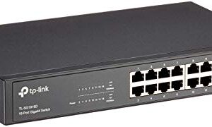 TP-Link 16-Port Gigabit Ethernet Switch Rack-Mount/Desktop Steel Case(TL-SG1016D)