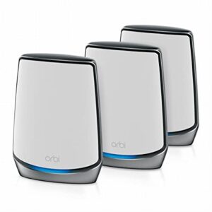 NETGEAR Orbi WiFi 6 Mesh System (RBK853) Router with 2 Satellite Extenders Whole Home Network AX6000 Triband Coverage up to 7500 sq ft and 100 Devices