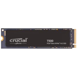 Crucial T500 1TB SSD PCIe Gen4 NVMe M2 Internal Gaming Up to 7300MB/s Laptop and Desktop Compatible Microsoft DirectStorage Solid State Drive - CT1000T500SSD8