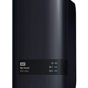 Western Digital 4TB My Cloud EX2 Ultra 2-bay NAS - Network Attached Storage RAID file sync streaming media server with Red drives