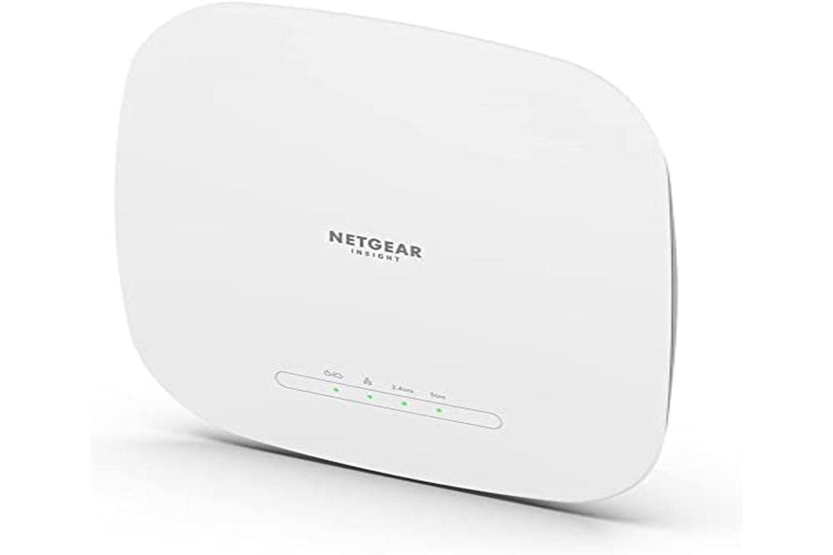 NETGEAR Wireless Access Point (WAX615) - WiFi 6 Dual-Band AX3000 Speed Up to 256 Client Devices 1 x 25G Ethernet LAN Port 80211ax Insight Remote Management PoE+ or Optional Power Adapter