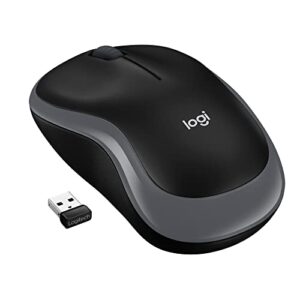 Logitech M185 Wireless Mouse 24GHz with USB Mini Receiver 12-Month Battery Life 1000 DPI Optical Tracking Ambidextrous Compatible PC Mac Laptop - Grey