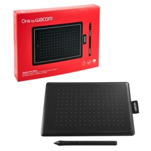 Wacom One by Small Drawing Tablet with Pen Stylus Battery-free & Pressure-sensitive Compatible Windows Mac Perfect for Graphics Remote Working or Home Schooling Black