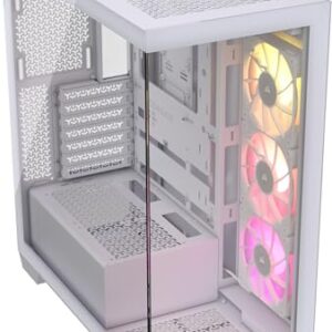 Corsair iCUE LINK 3500X RGB Mid-Tower ATX PC Case Panoramic Tempered Glass Reverse Connection Motherboard Compatible 3x RX120 Fans Included White