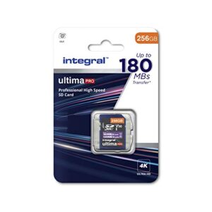 Integral 256GB Card 4K Video Read Speed 180MB/s and Write 130MB/s MicroSDXC A2 C10 U3 UHS-I 180-V30 Micro SD Memory
