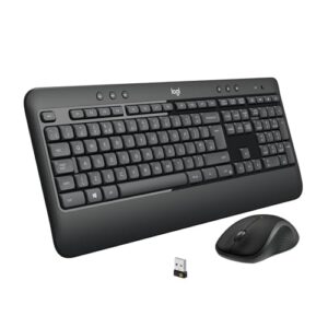 Logitech MK540 Advanced Wireless Keyboard and Mouse Combo for Windows 24 GHz Unifying USB-Receiver Multimedia Hotkeys 3-Year Battery Life PC Laptop QWERTY UK English Layout - Black