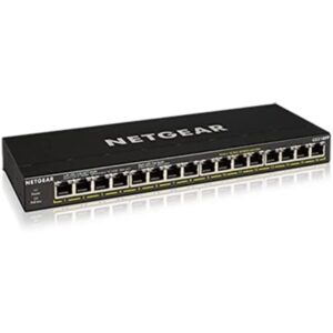 NETGEAR 16 Port PoE Switch (GS316PP) - Gigabit Ethernet Unmanaged Network Powered with x PoE+ @ 183W Desktop or Wall Mount