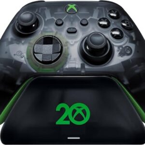 Razer Universal Quick Charging Stand - Charger for Xbox Controllers (Universal Compatibility Magnetic Contact System Matches Your Controller One-handed Navigation) 20th Anniversary