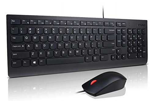 Lenovo 4X30L79921 Essential Wired Keyboard and Mouse Set Black