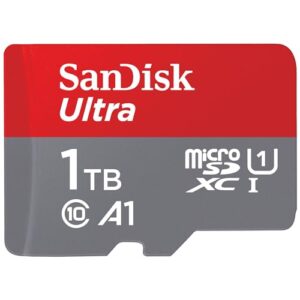 SanDisk 1TB Ultra microSDXC card + SD adapter Memory Full HD up to 150 MB/s For smartphones and Tablets with A1 App Performance UHS-I Class 10 U1