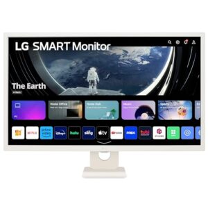 LG MyView Smart Monitor 32SR50F 32 Inch Full HD 1080P IPS Panel Built in Speakers Wifi & Bluetooth Connectivity webOS TV Apps with Remote Control White