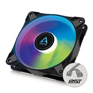 ARCTIC P12 PWM PST A-RGB - PC Fan 120mm Case Optimized for static pressure Semi-passive: 200-2000 rpm (0 5) 5V 3 pin ARGB LED single Black