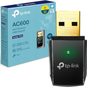 TP-Link AC600 Wireless Dual Band USB Adapter for PC Desktop Laptop and Tablet (Supports Windows XP/7/8/81/10/11 OS X (1071013) 20 (Archer T2U)