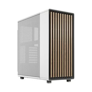 Fractal Design North Chalk White - Wood Oak front Mesh side panels Two 140mm Aspect PWM fans included Intuitive interior layout ATX Mid Tower PC Gaming Case