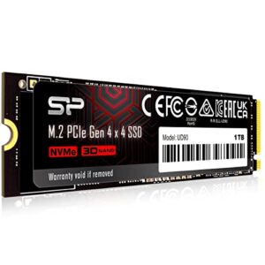 SP Silicon Power 1TB UD90 NVMe 40 Gen4 PCIe M2 SSD R/W up to 5000/4800 MB/s (SP01KGBP44UD9005)