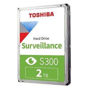 Toshiba 2TB S300 Surveillance HDD - 35' SATA Internal Hard Drive Supports up to 64 HD cameras at a 180TB/Year workload (HDWT720UZSVA)