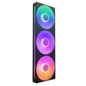 NZXT F360 RGB Core - 360mm Single-Frame Fan Unit with 3 x 120mm Fans Speed & Lighting Control High Static Pressure Airflow Fluid Dynamic Bearings 8 aRGB LEDs Per Black