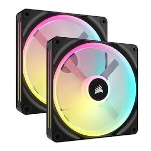 Corsair iCUE LINK QX140 RGB 140mm Magnetic Dome Fans - Double Fan Starter Kit with System Hub Black
