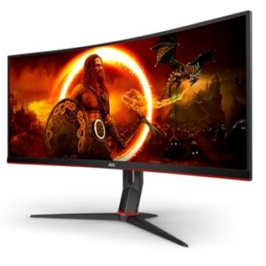 AOC Gaming CU34G2XP - 34 Inch WQHD Curved Monitor VA 180Hz 1ms GtG HDR400 Height Adjust Game Mode Speakers (3440 x 1440 400 cd/m HDMI 20 / DP 14)
