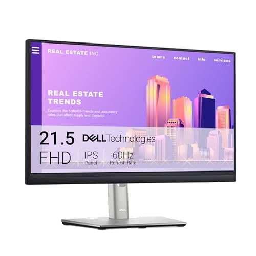 Dell P2222H 215 Inch Full HD (1920x1080) Monitor 60Hz IPS 5ms 99 sRGB DisplayPort HDMI VGA 5x USB 3 Year Warranty Black