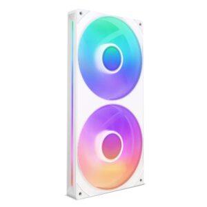NZXT F280 RGB Core - 280mm Single-Frame Fan Unit with 2 x 140mm Fans Speed & Lighting Control High Static Pressure Airflow Fluid Dynamic Bearings 8 aRGB LEDs Per White