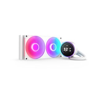 NZXT Kraken Elite 280 RGB - AIO CPU Liquid Cooler 280mm Radiator F280 Core Fan Customizable 272" IPS LCD Turbine Pump Intel LGA 1700 1200/115X 1851 AMD AM5 AM4 White