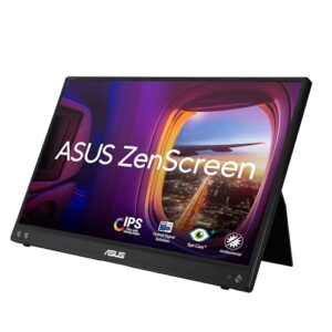 ASUS ZenScreen Portable Monitor 156" 1080P FHD Laptop (MB16ACV) - IPS USB-C & USB 30Travel Antibacterial Treament w/Kickstand Built-in External For Macbook