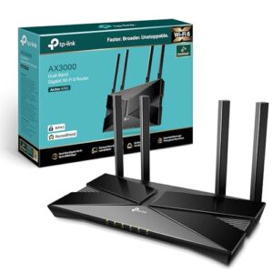 TP-Link WiFi 6 OneMesh Router AX3000 Mbps Gigabit VPN Dual-Core CPU Fibre WPA3 Cybersecurity Ideal for Gaming Xbox/PS4/Steam Compatible with Alexa (Archer AX53)