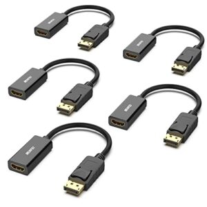 BENFEI Displayport to HDMI Adapter 5 Pack Dp(Display Port) Male Female Converter with Audio for Lenovo Dell HP Asus and other brand